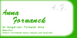 anna formanek business card